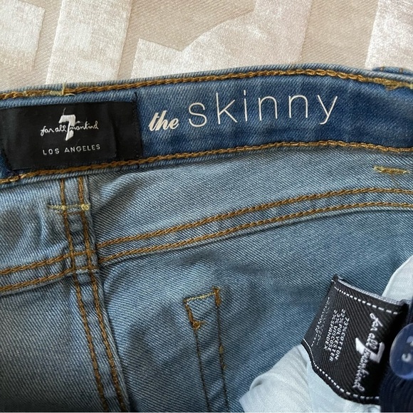 7 For All Mankind Mid Rise The Skinny girls jeans blue size 12 - Picture 9 of 9